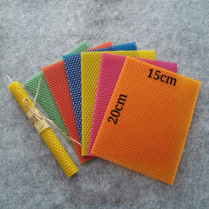 Beeswax Wrap Reusable - 12pcs 15cm*20cm*0.3cm Natural Candle Material, Handmade