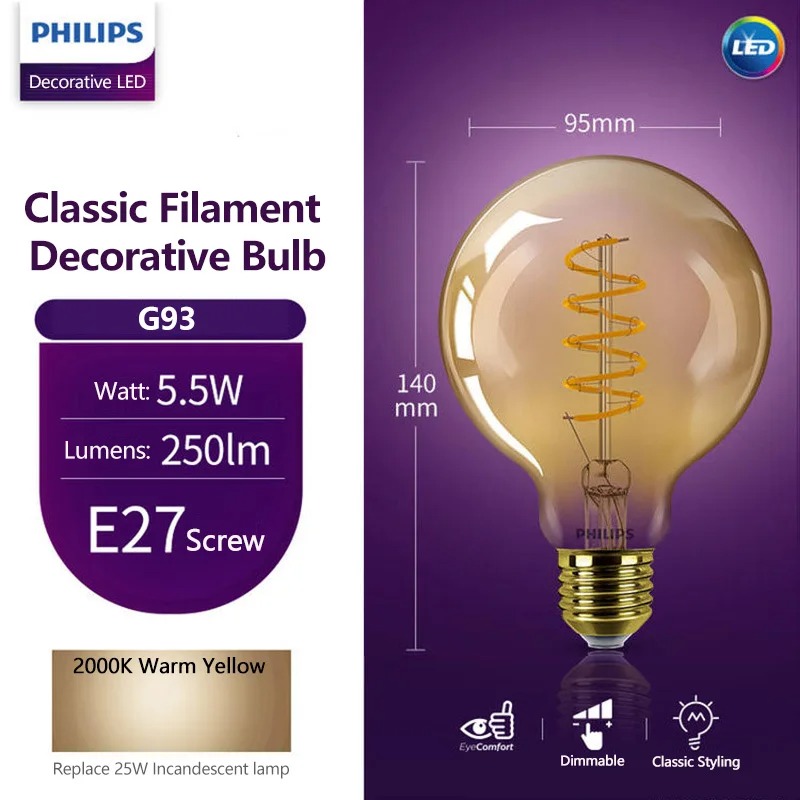 Philips LED Lamp G93 Classic F - Philips Bulb Led Classic 评论和价格