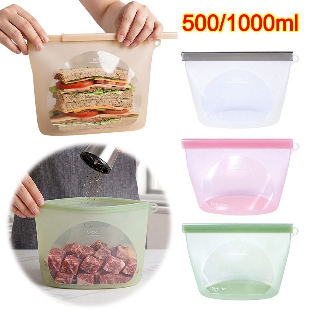 Silicone Food Preservation Bag - Reusable Produce Bag 评论和价格