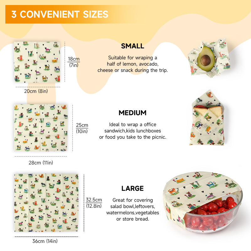 6 Packs (2S. 2M, 2L) Reusable  - Beeswax Wrap Reusable 评论和价格