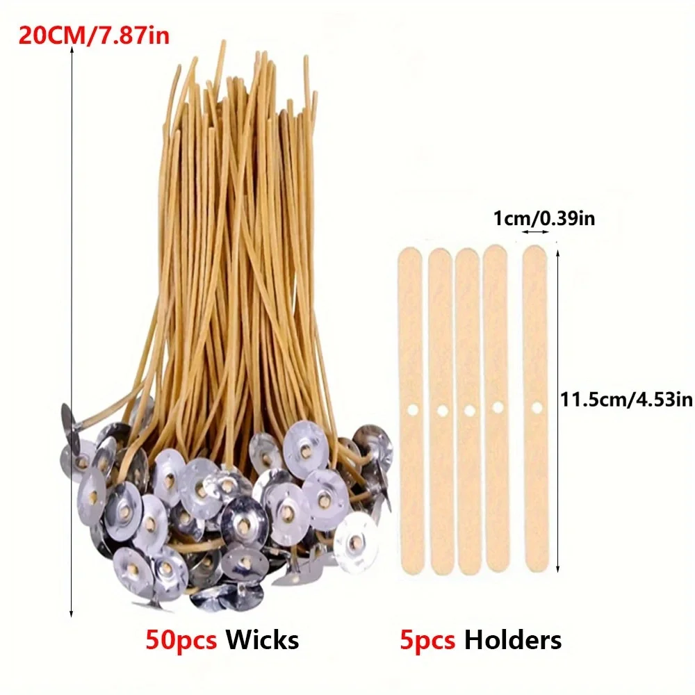Candle Wicks 50 PCS 8 Inch Hem - Beeswax Wrap Reusable 评论和价格