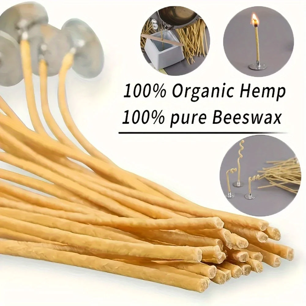 Candle Wicks 50 PCS 8 Inch Hem - Beeswax Wrap Reusable 评论和价格
