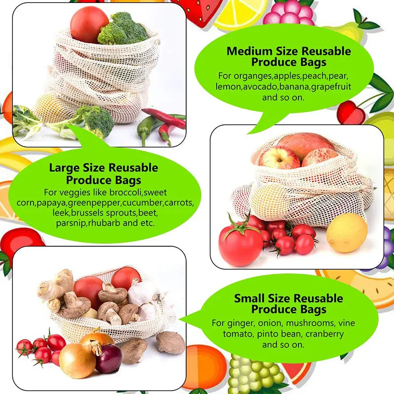 3 6 10pcs Reusable Produce Bag - Reusable Produce Bag 评论和价格