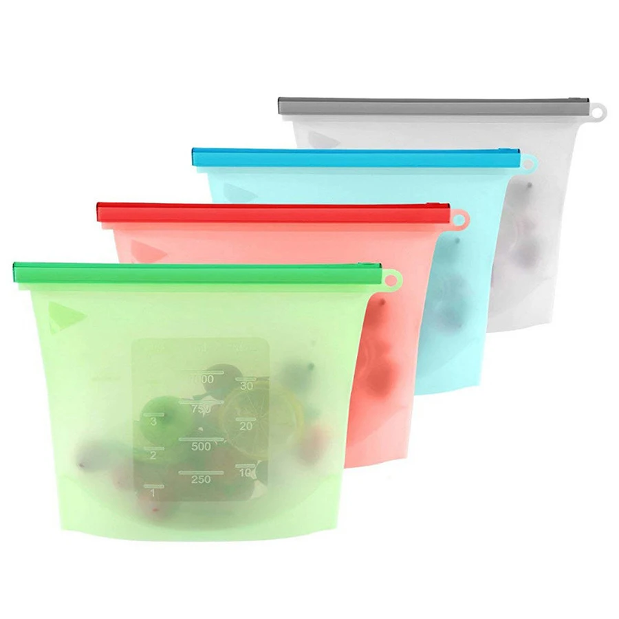 1000ml Reusable Silicone Food  - Reusable Produce Bag 评论和价格