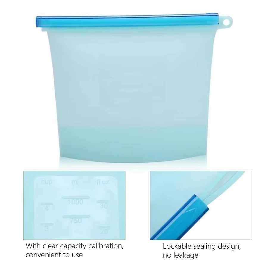 1000ml Reusable Silicone Food  - Reusable Produce Bag 评论和价格