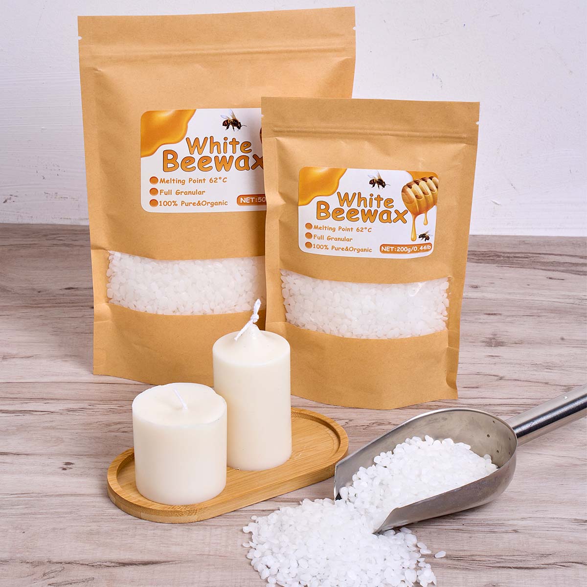 1000g White Beeswax DIY Candle - Beeswax Wrap Reusable 评论和价格