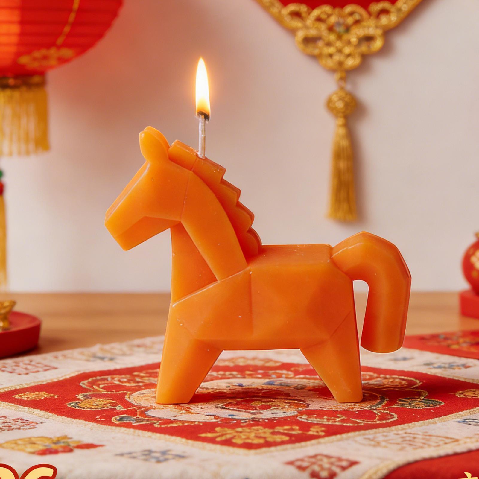 Horse Figure Scented Candle Tr - Beeswax Wrap Reusable 评论和价格