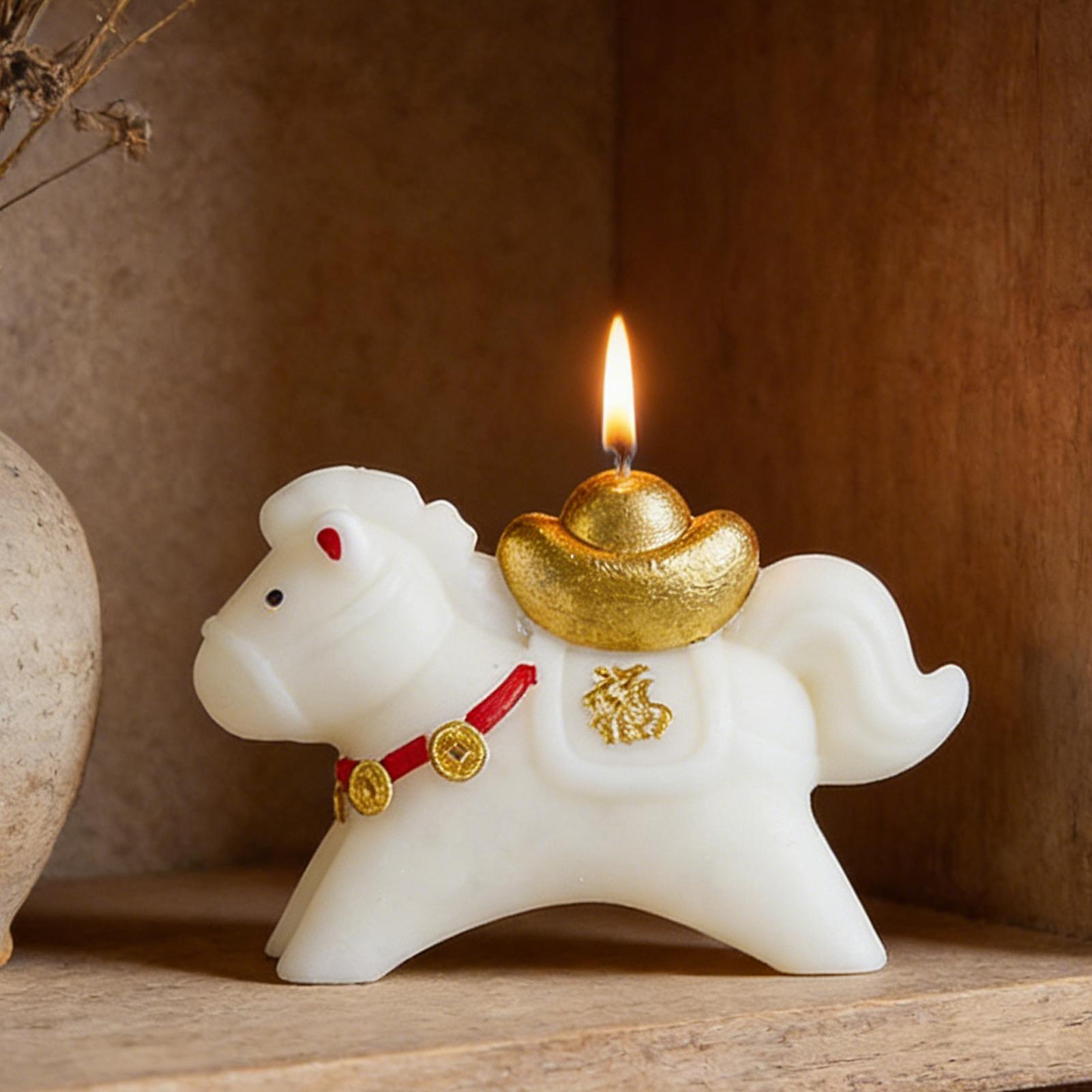Horse Figure Scented Candle Tr - Beeswax Wrap Reusable 评论和价格