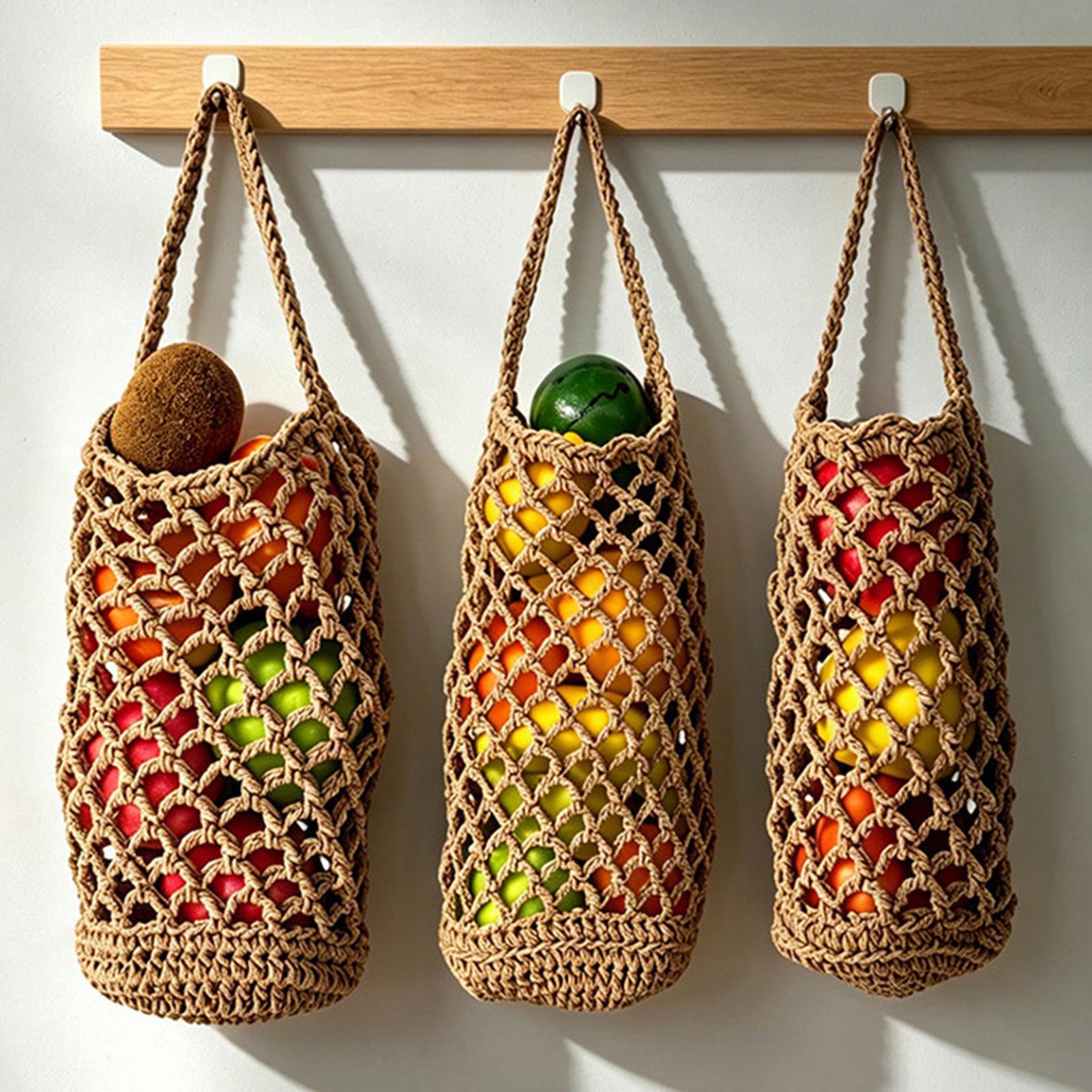 Boho Hand Woven Vegetable Stor - Reusable Produce Bag 评论和价格